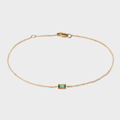 Gemstone Baguette Bezel Bracelet