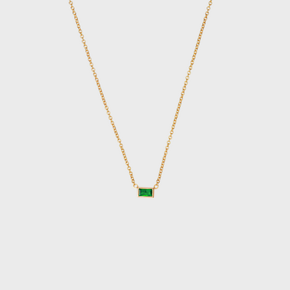 Gemstone Baguette Bezel Necklace