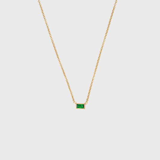 Gemstone Baguette Bezel Necklace