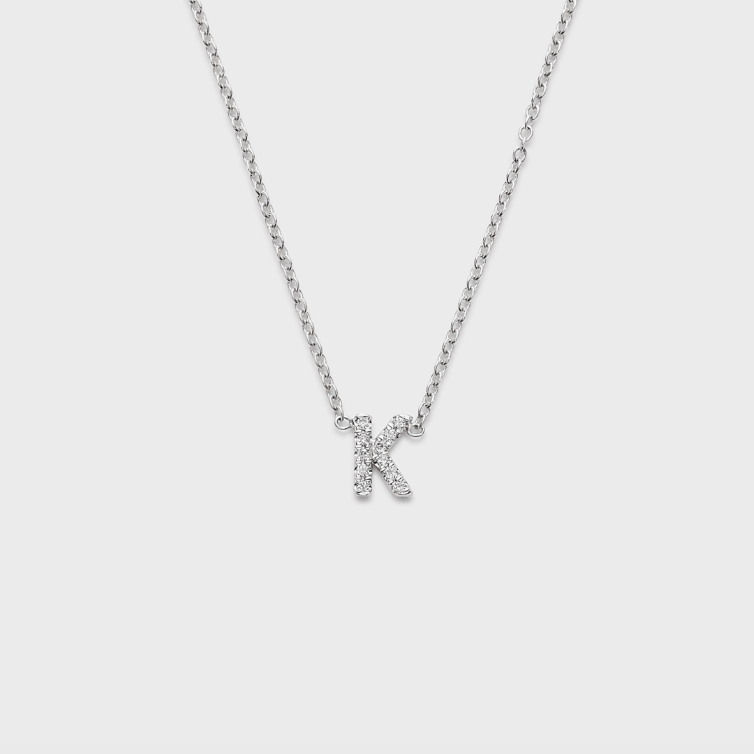Petite Pave Initial Pendant