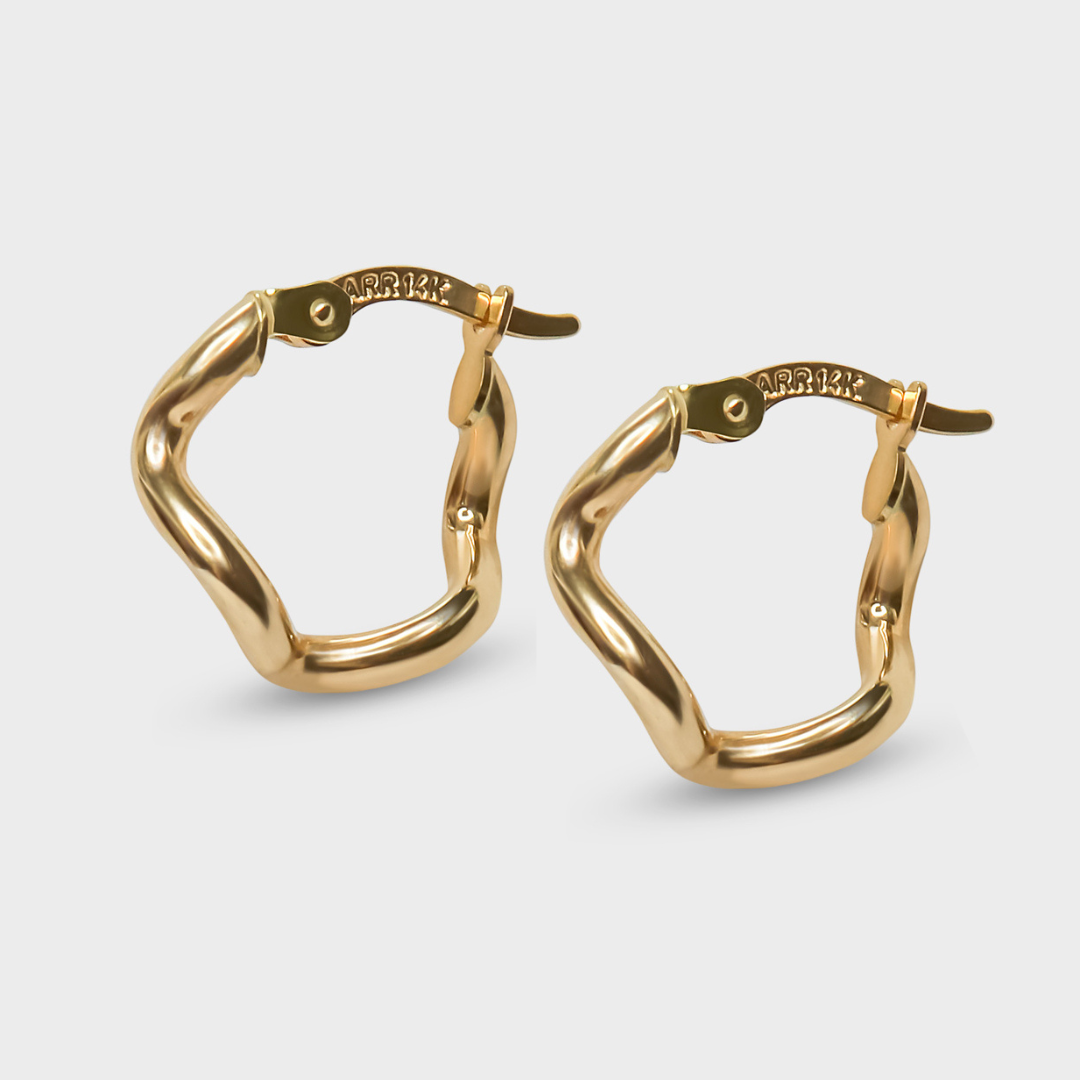 Wavy Gold Hoops