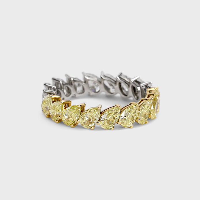 Fancy Yellow and White Diamond Band