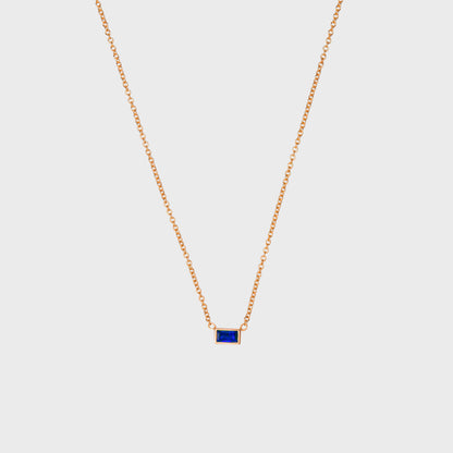 Gemstone Baguette Bezel Necklace