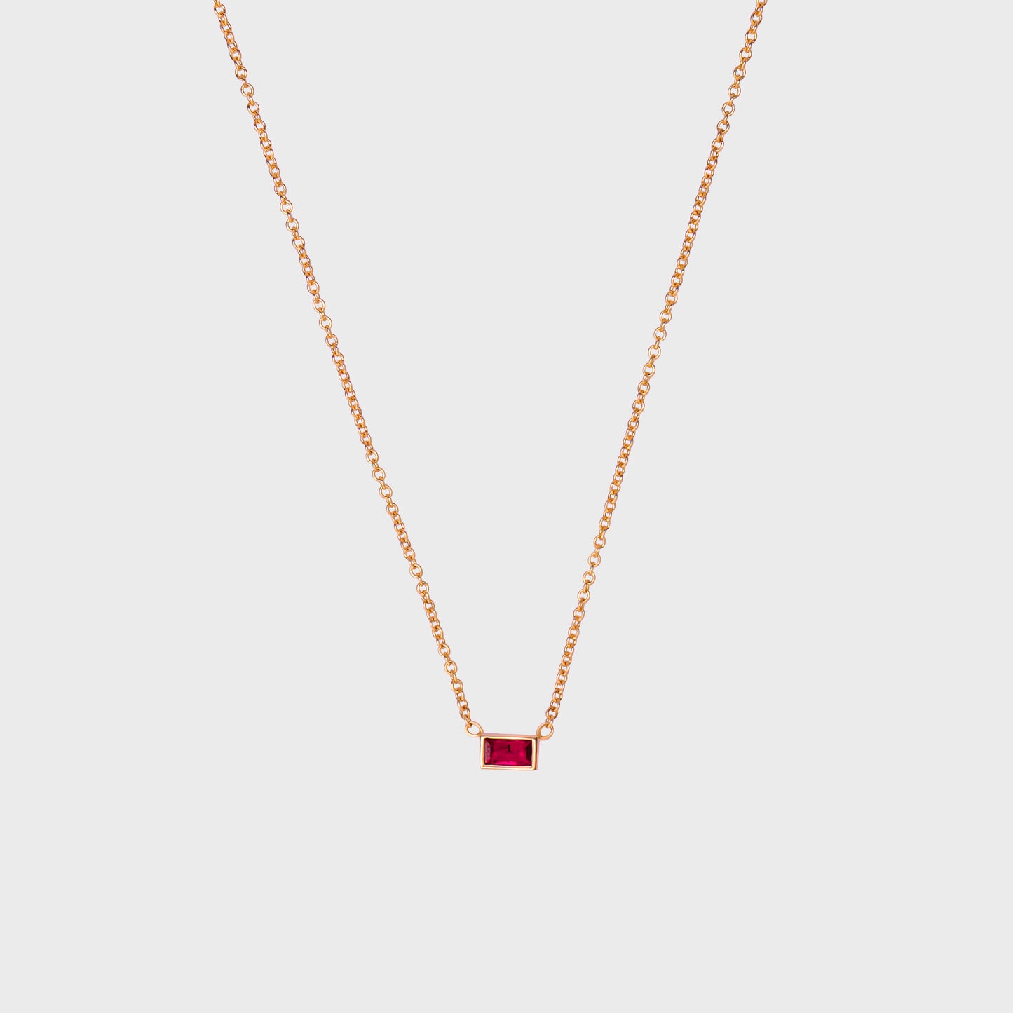 Gemstone Baguette Bezel Necklace