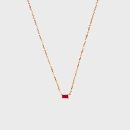 Gemstone Baguette Bezel Necklace