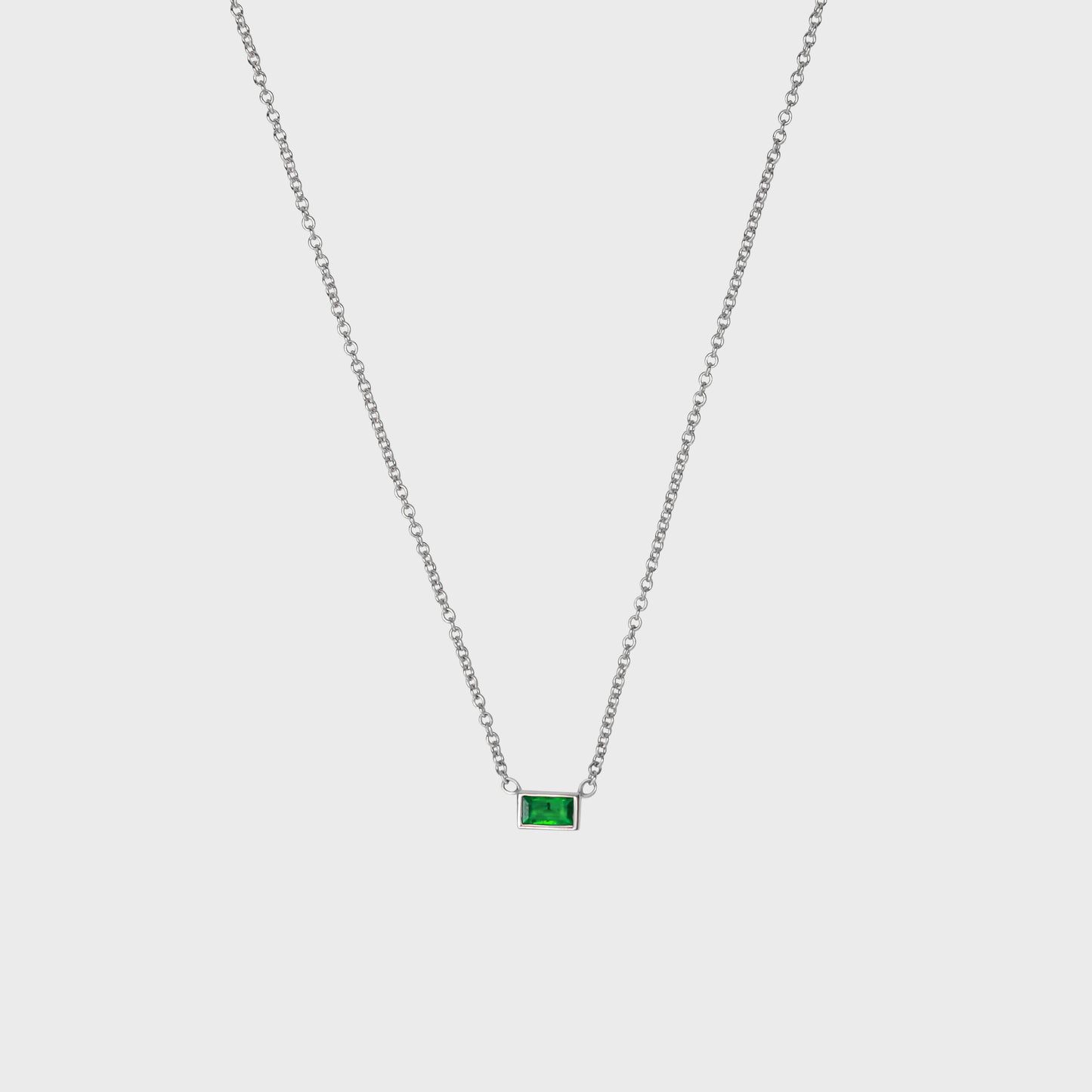 Gemstone Baguette Bezel Necklace
