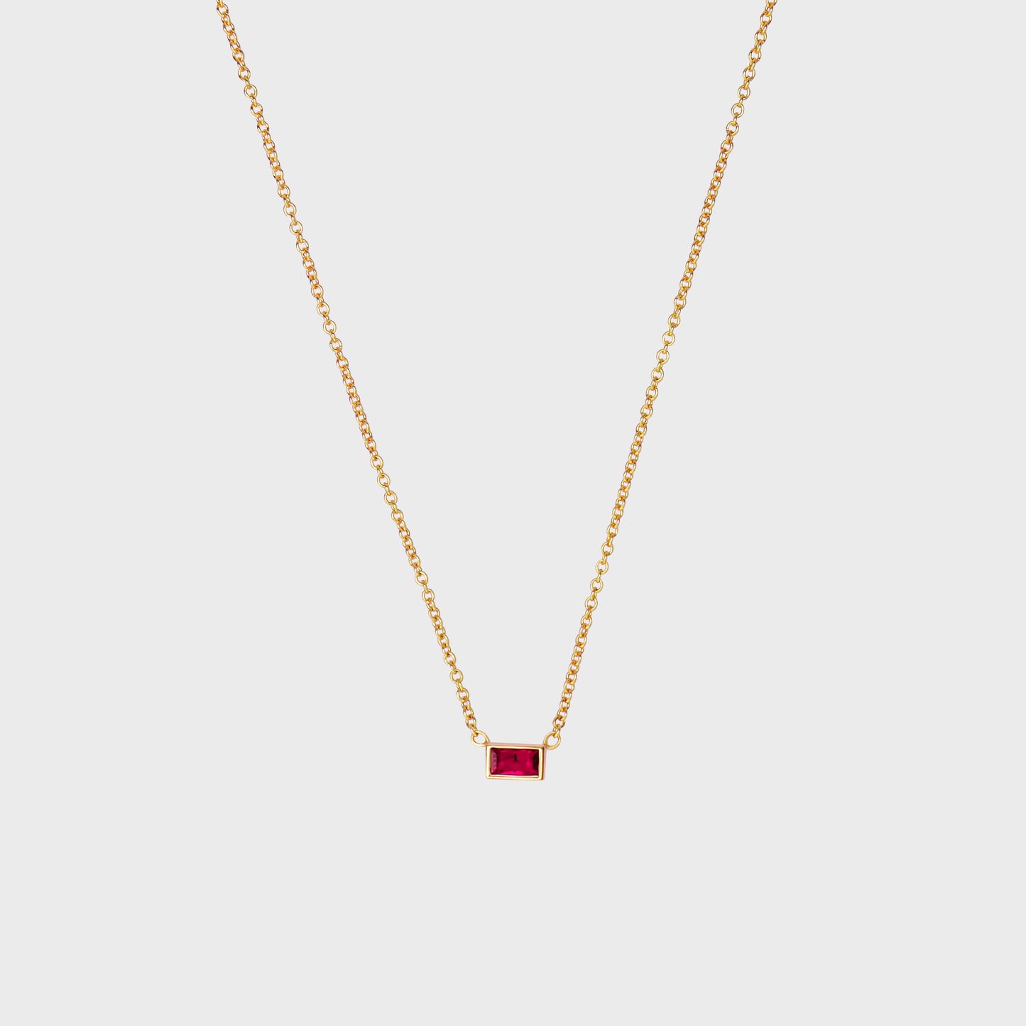 Gemstone Baguette Bezel Necklace