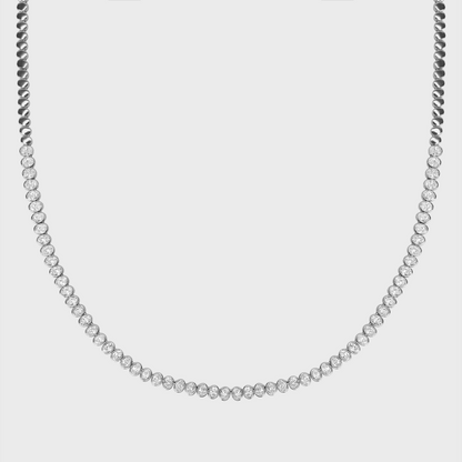 Bezel Set Oval Tennis Necklace