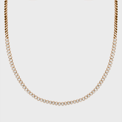 Bezel Set Oval Tennis Necklace