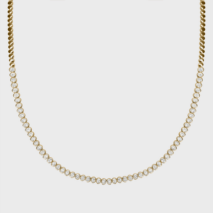 Bezel Set Oval Tennis Necklace