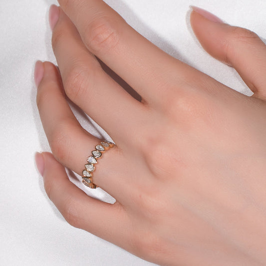 Bezel Set Pear Shape Band
