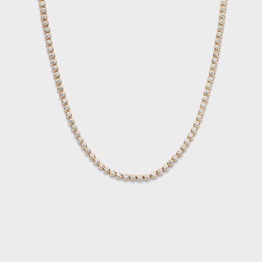 Bezel Set Diamond Tennis Necklace