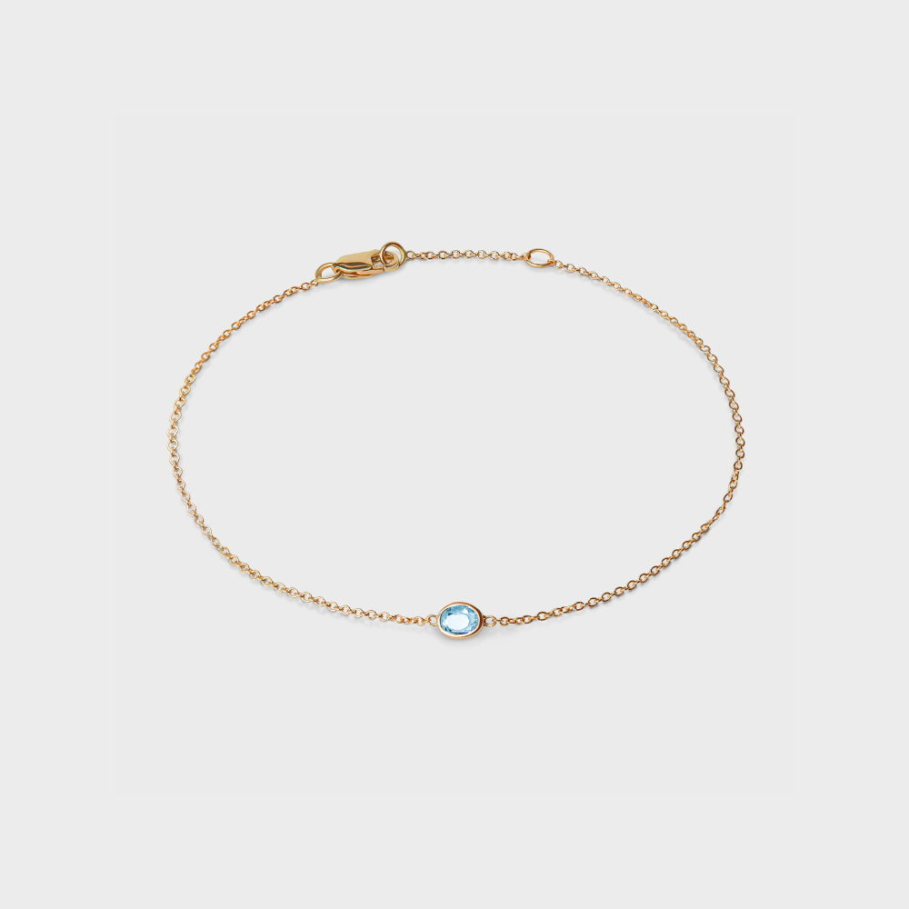Gemstone Bezel Set Oval Bracelet