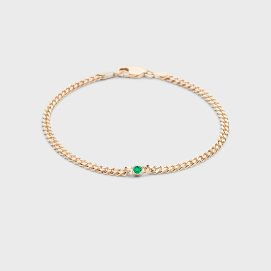 Gemstone Round Chelsea Chain Bracelet