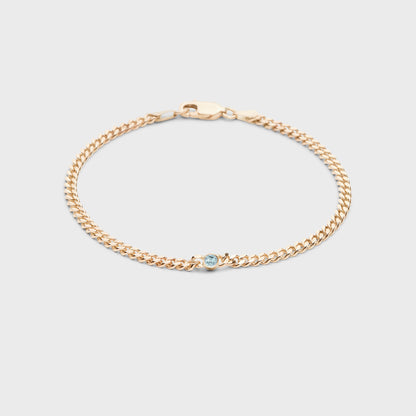 Gemstone Round Chelsea Chain Bracelet