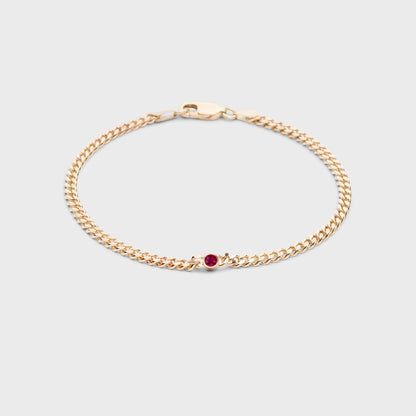Gemstone Round Chelsea Chain Bracelet