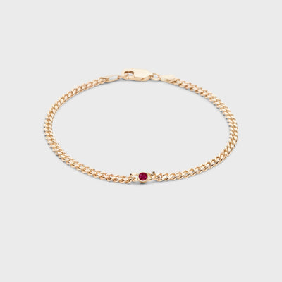 Gemstone Round Chelsea Chain Bracelet