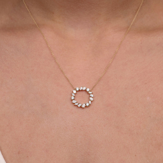 Mixed Fancy Shape Diamond Circle Pendant