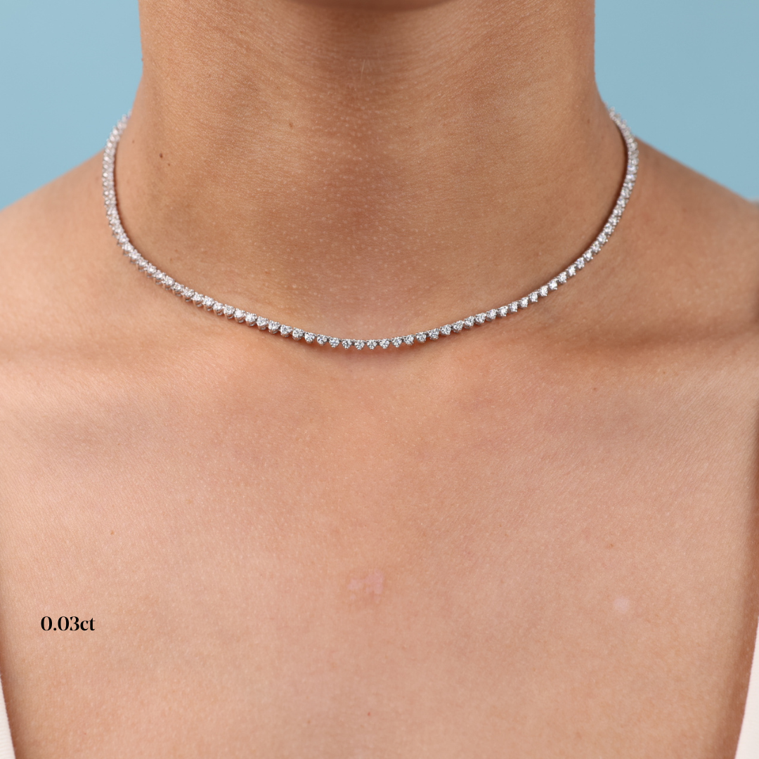 Defined Diamond Tennis Necklace