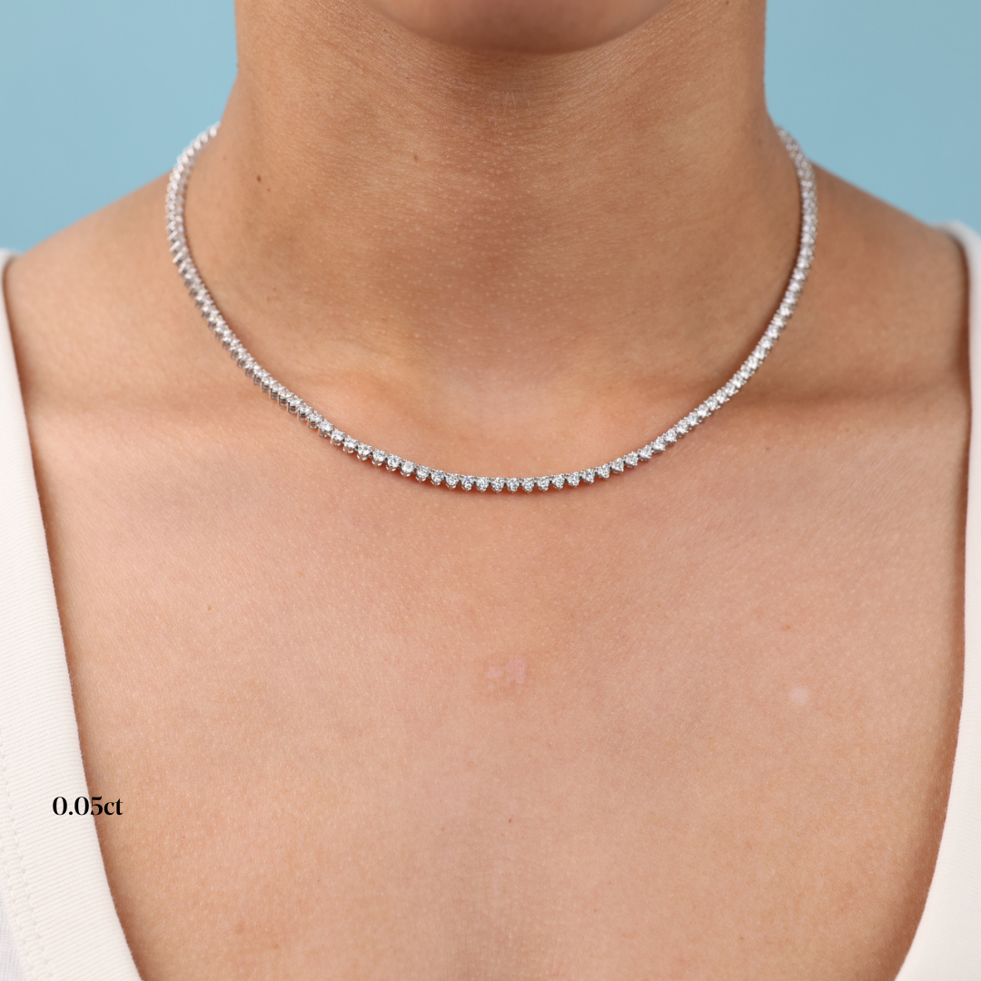 Defined Diamond Tennis Necklace