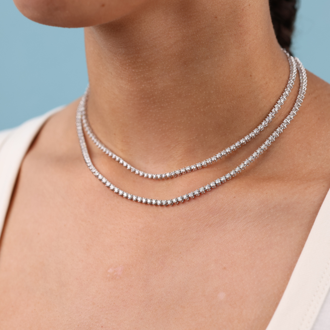 Defined Diamond Tennis Necklace