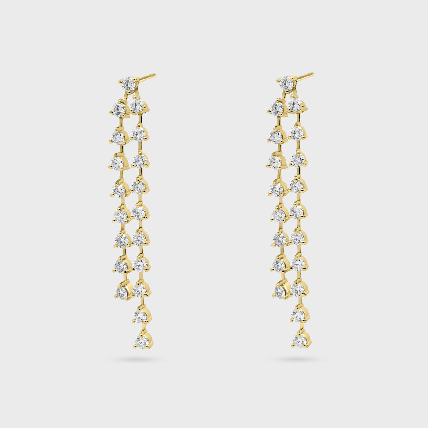 Defined Diamond Drop Earrings