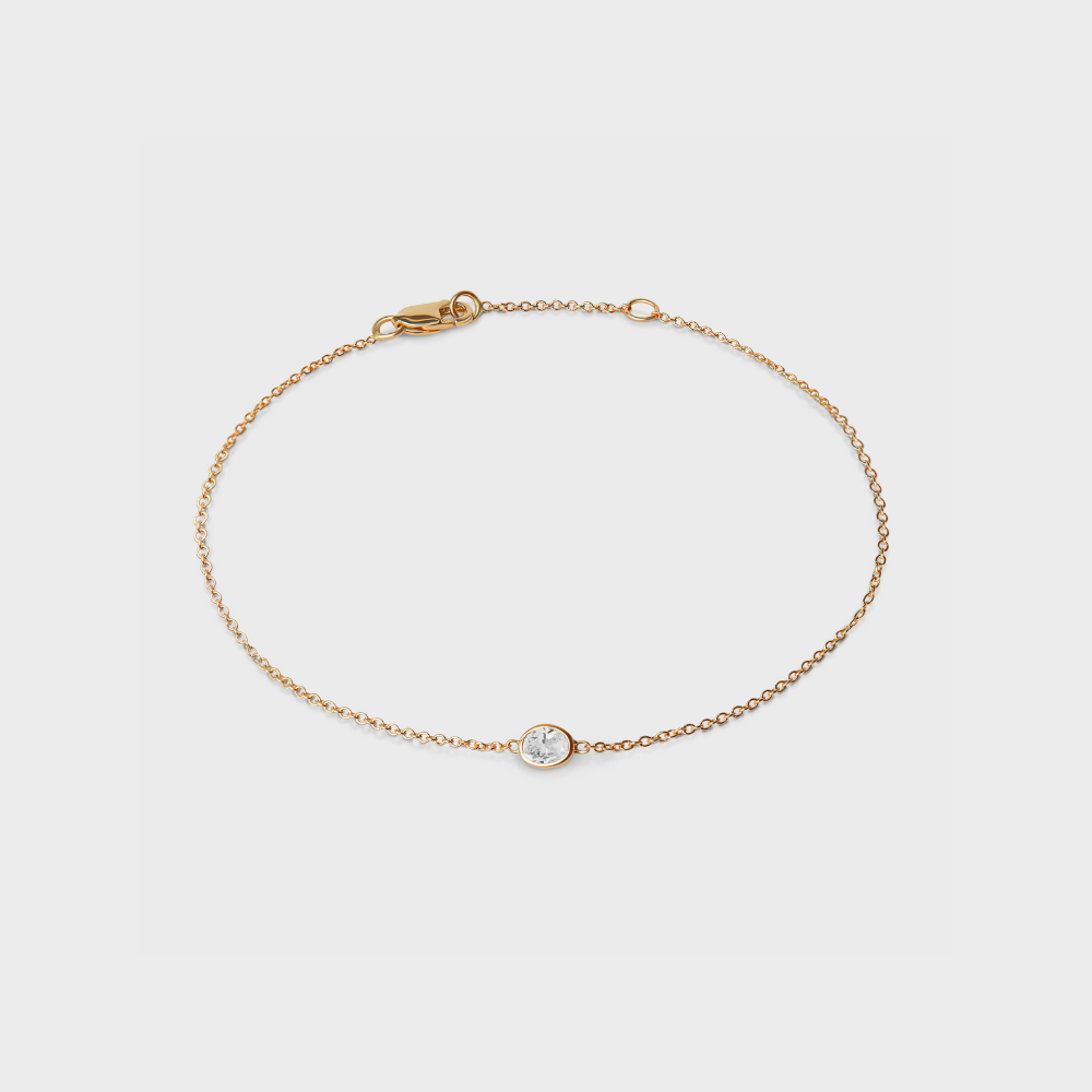 Diamond Bezel Set Oval Bracelet