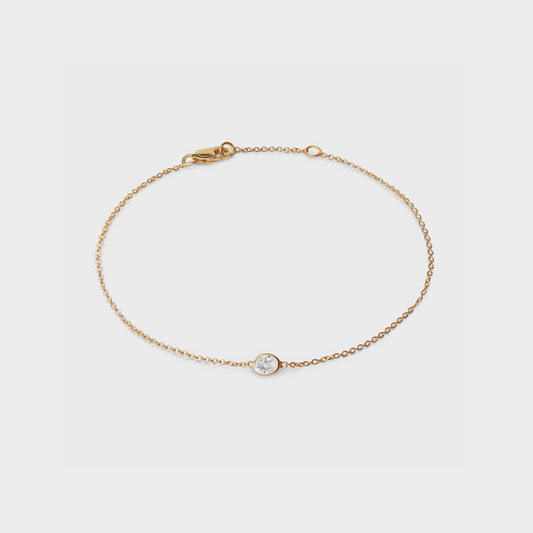 Diamond Bezel Set Oval Bracelet