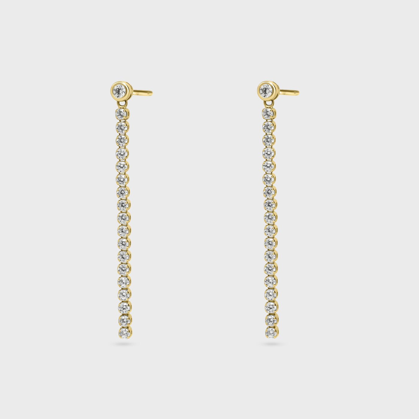 Bezel Diamond Drop Earrings