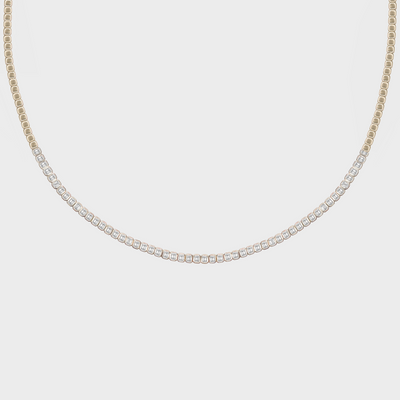 31.82ct Emerald Cut Diamond Tennis Necklace in 18k White Gold – Mark  Broumand