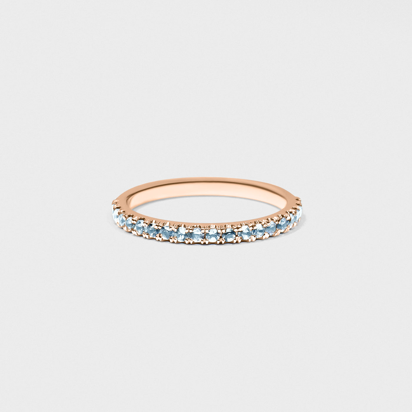 Aqua Gemstone Pave Band