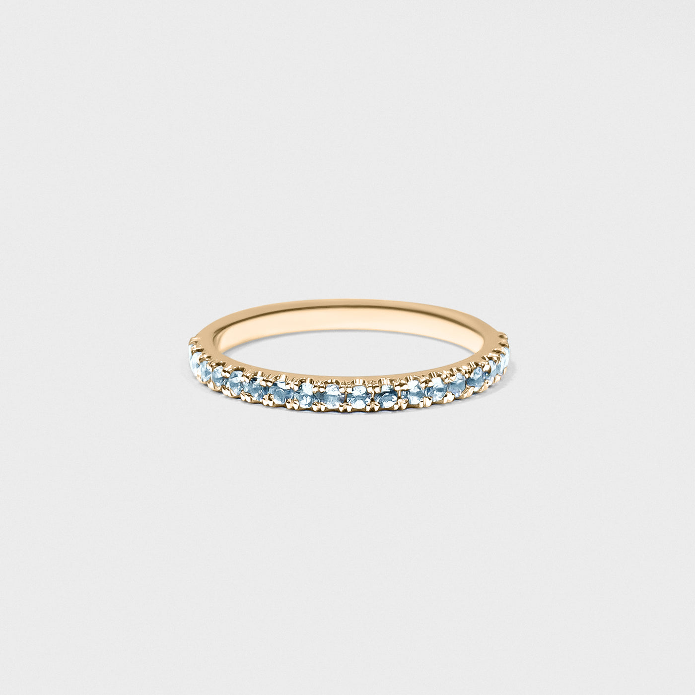 Aqua Gemstone Pave Band