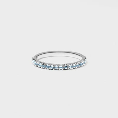 Aqua Gemstone Pave Band