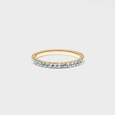 Aqua Gemstone Pave Band