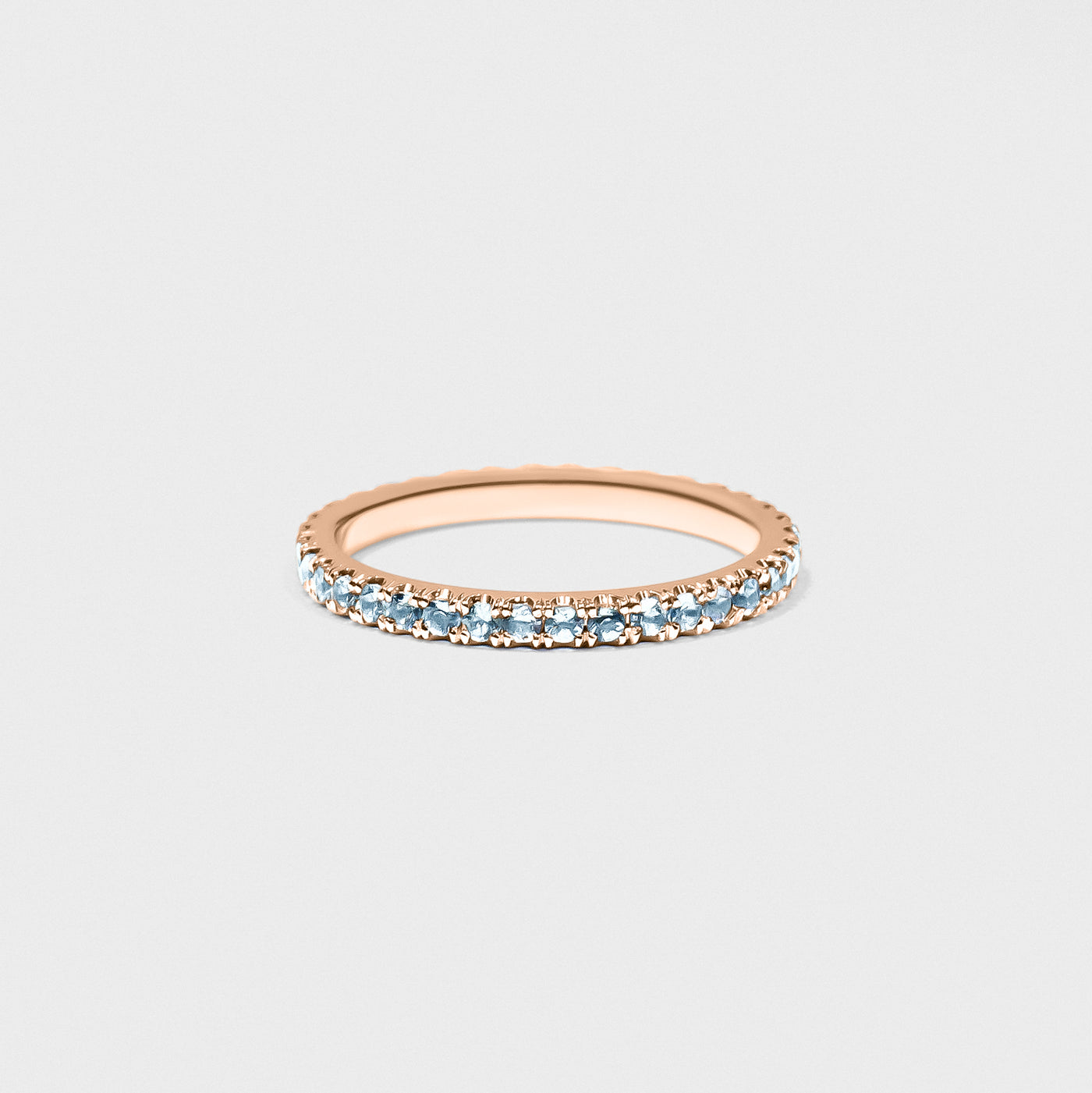 Aqua Gemstone Pave Band