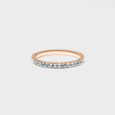 Aqua Gemstone Pave Band