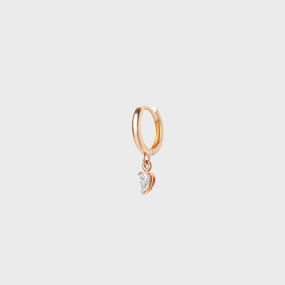 Diamond Pear Charm Hoops