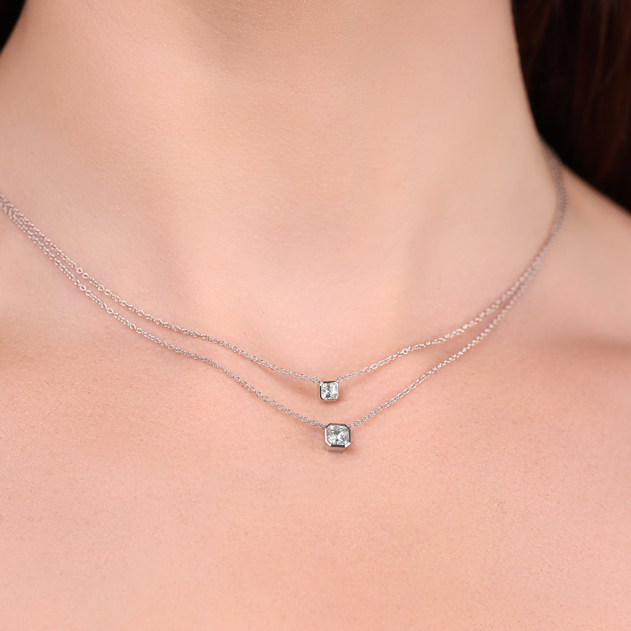 Bezel Set Asscher Cut Pendant - Main Image