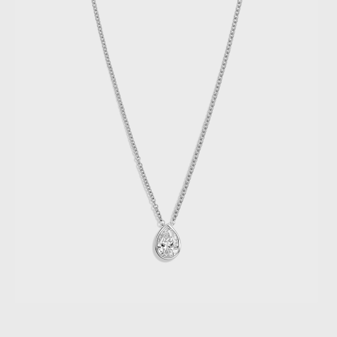 Bezel Set Pear Shape Pendant