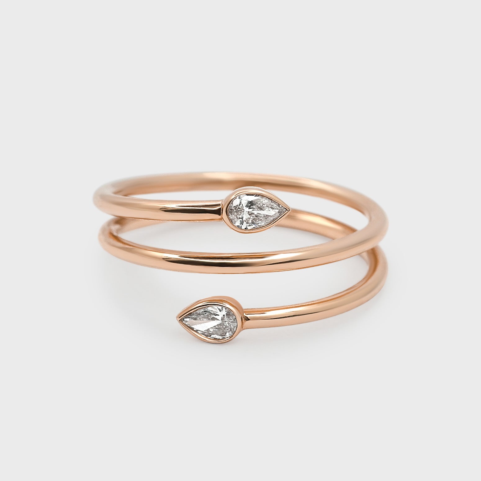 Double Pear Wrap Ring - The Clear Cut Collection