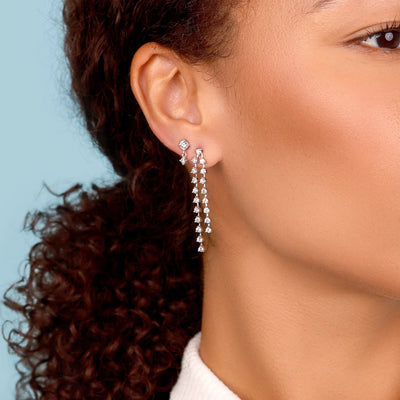 Defined Diamond Drop Earrings