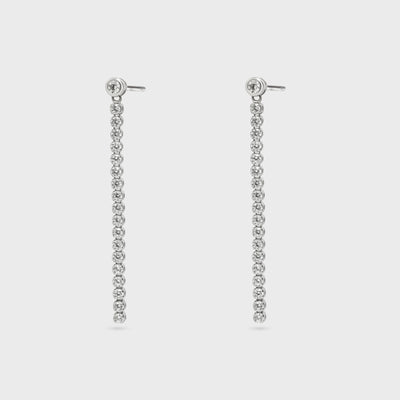 Bezel Diamond Drop Earrings