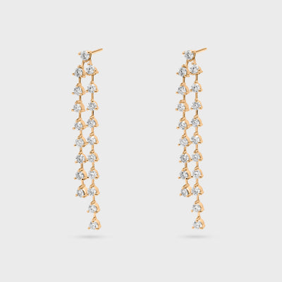 Defined Diamond Drop Earrings