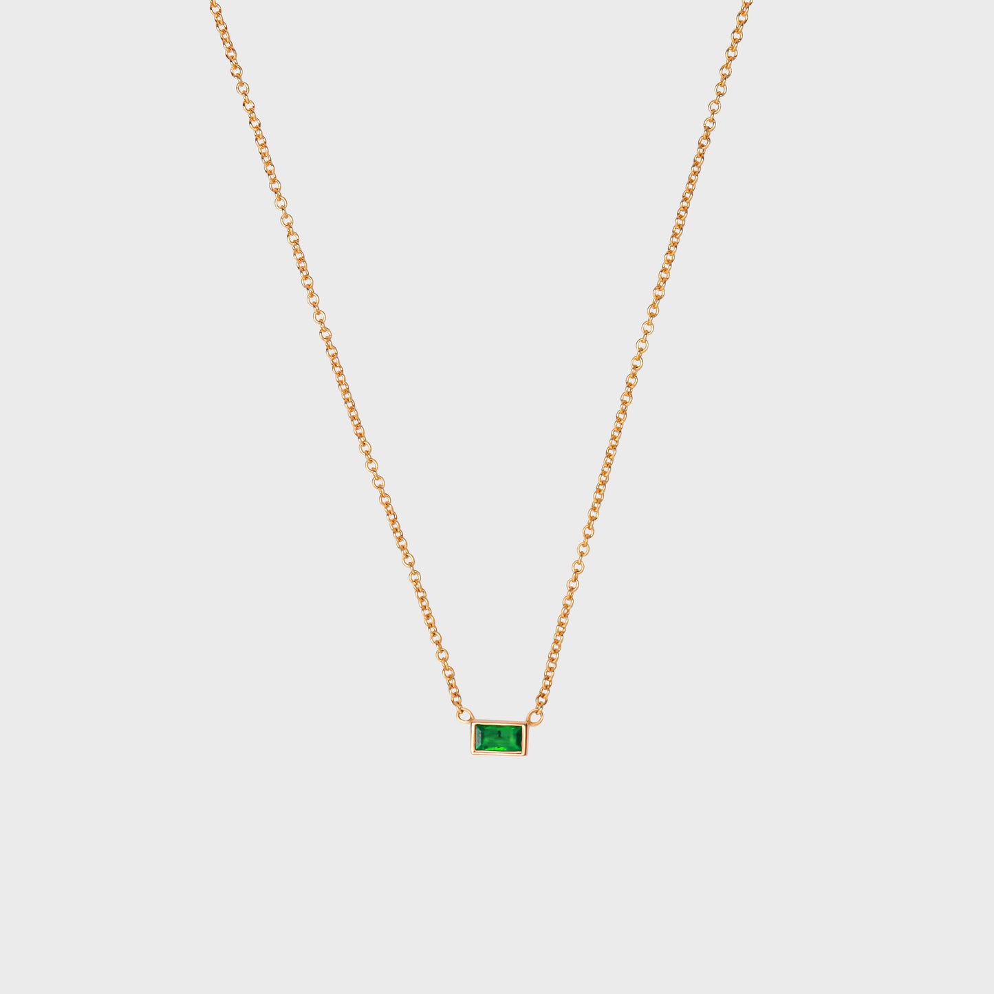 Gemstone Baguette Bezel Necklace