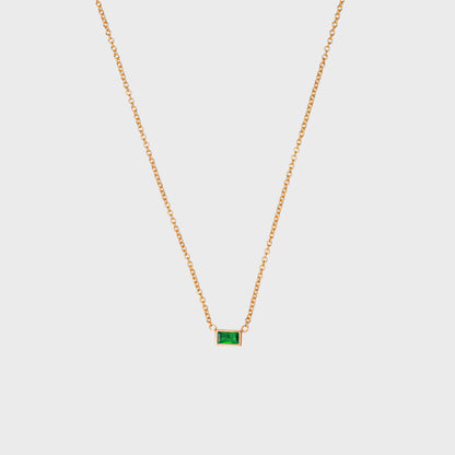 Gemstone Baguette Bezel Necklace