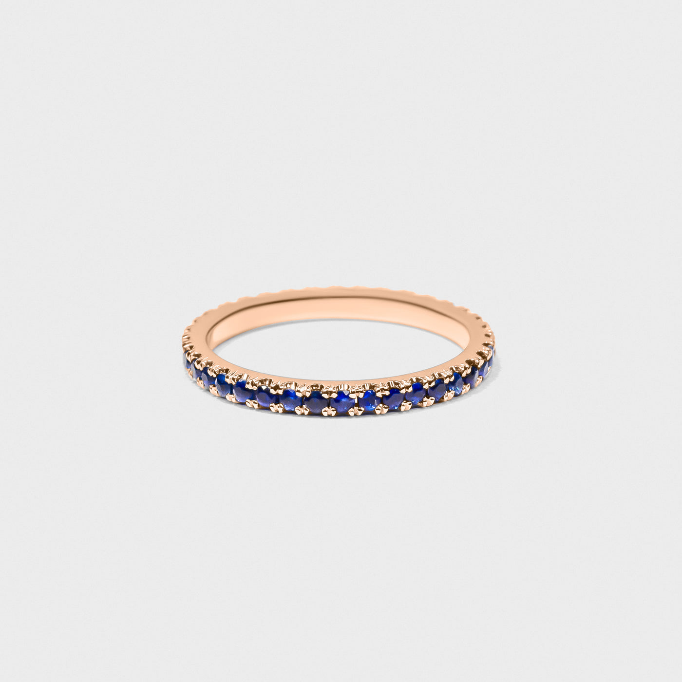 Blue Sapphire Gemstone Pave Band