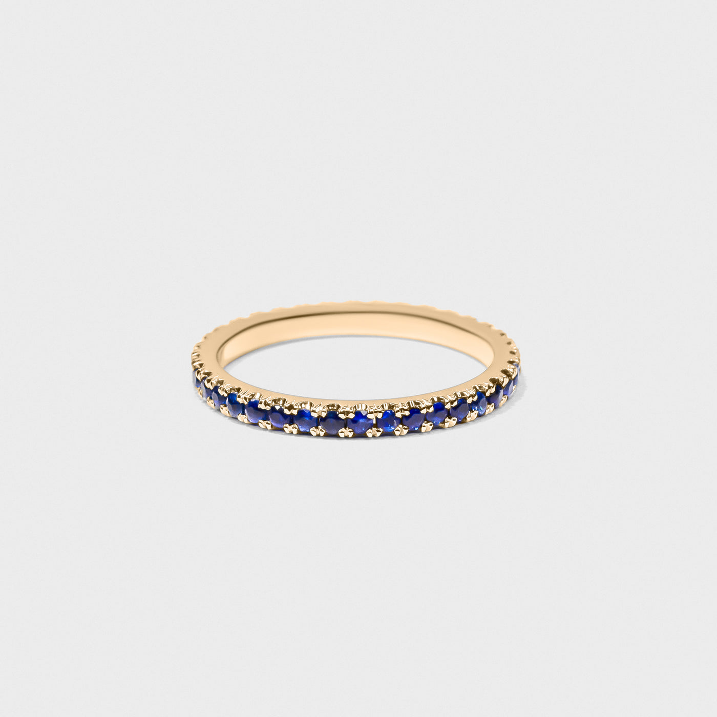 Blue Sapphire Gemstone Pave Band