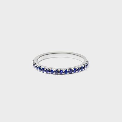 Blue Sapphire Gemstone Pave Band