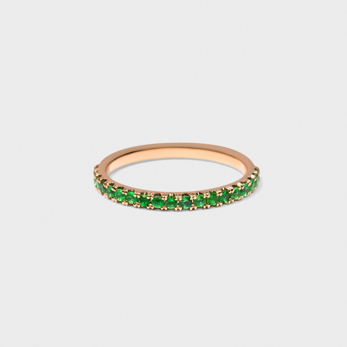 Emerald Gemstone Pave Band