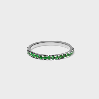 Emerald Gemstone Pave Band